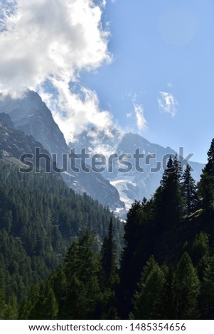 Picture of the Disgrazia mountain group in Rhaetian Alps