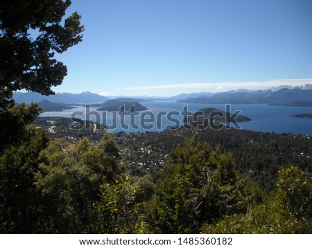 from Otto hill you can see nahuel huapi lake and its islands