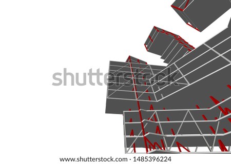 Concept 3d architecture building, vector illustration