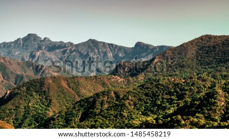 Mountain range of the Sierra Madre Occidental in Durango, Mexico Royalty-Free Stock Photo #1485458219