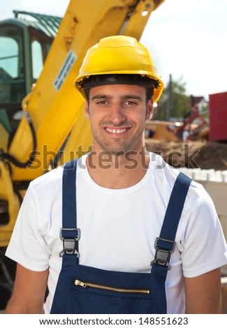Handsome worker loves his job Royalty-Free Stock Photo #148551623