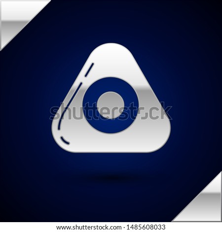 Silver Sewing chalk icon isolated on dark blue background.  Vector Illustration