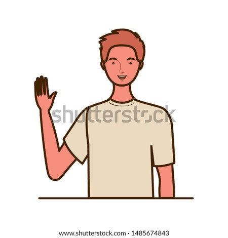 young man on white background