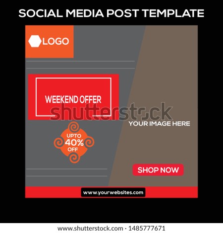 Fashion sale social media post design template 