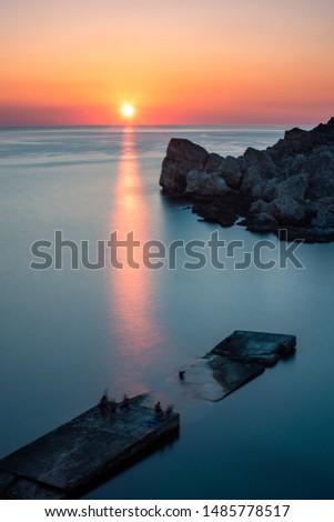 sunset in august in malta at Anchor Bay