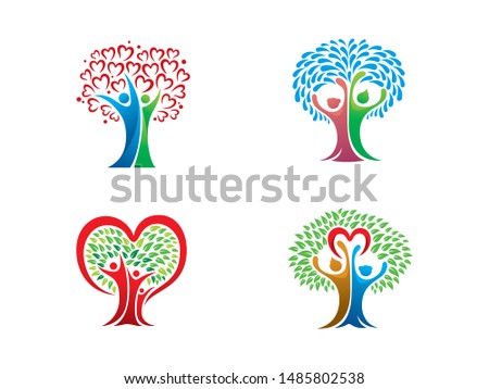 People and Tree logo symbol or icon template