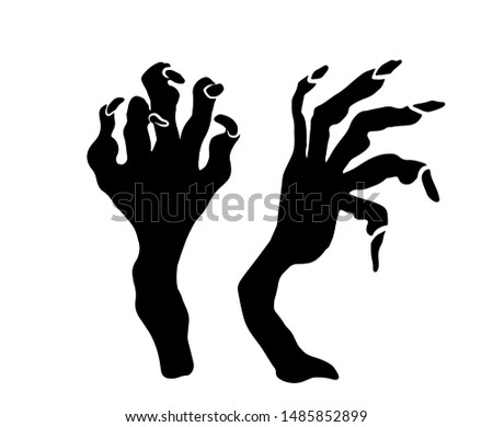 The monster's hands. Happy Halloween. Vector illustration