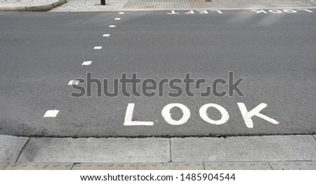 "Look" sign on a street in London
