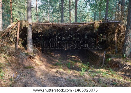 Russian army military forest dugout
