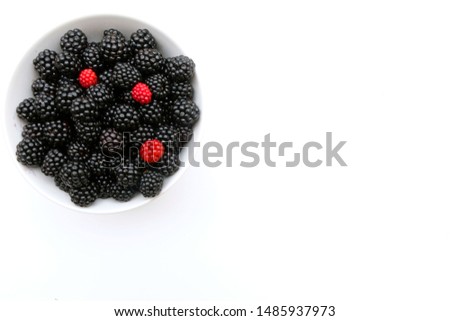 Close-up of organic fresh blackberries