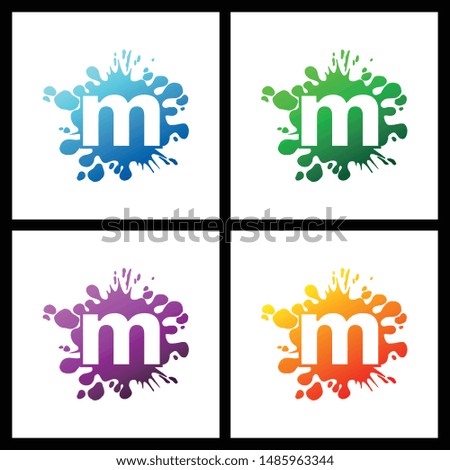 Letter M simple logo icon design vector