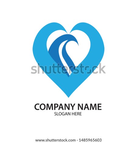 abstract love logo vector image