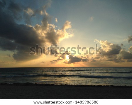 Sunset over the ocean in Mexico