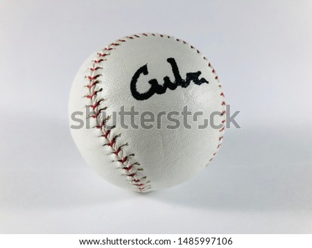 baseball ball with symbols of Cuba