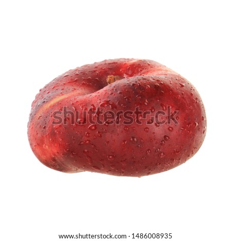 red flaT peach isolated on white