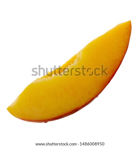 slice fresh nectarine isolated on white background