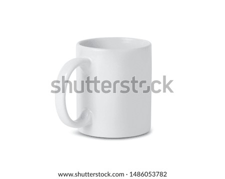 White mug cup mockup for your design isolated on white background with clipping path.