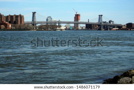 Williamsburg  Bridge and East River Brooklyn Manhattan New York