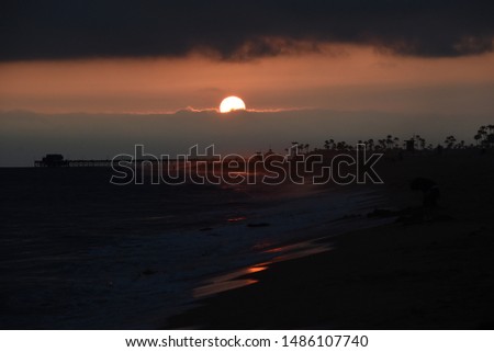 Awesome sunset down California Beach