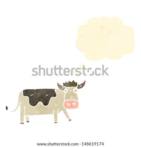 retro cartoon cow