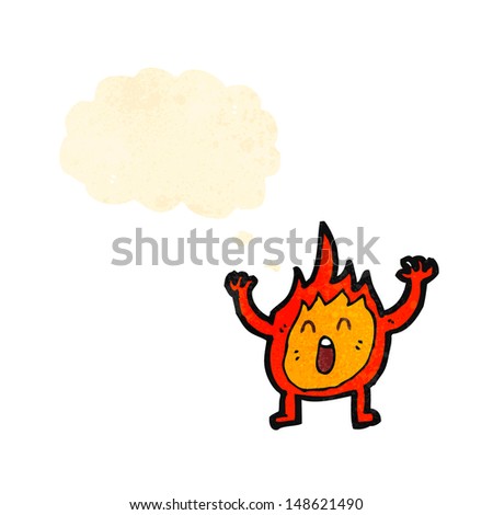 cartoon little flame creature
