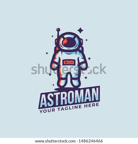 astronaut space mascot logo illustration. vector