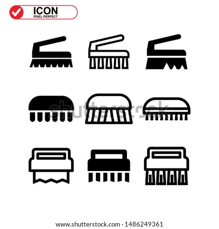 scrubbing brush icon isolated sign symbol vector illustration - Collection of high quality black style vector icons
