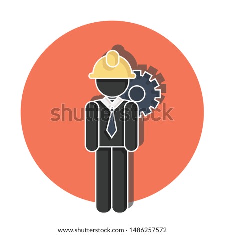 Worker concept on white background. Flat vector illustration for web.