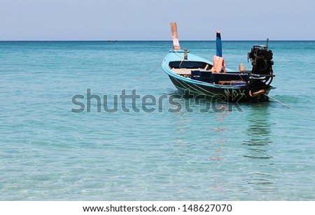 Fishing boat on the sea in Thailand stock photo, stock, photograph, image, picture 