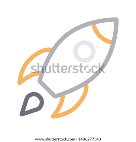 rocket colour line vector icon