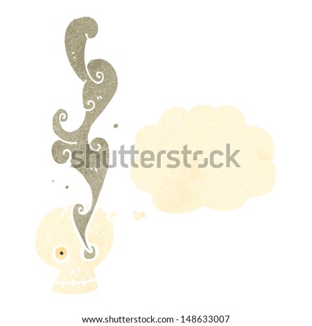 cartoon spooky smoking skull