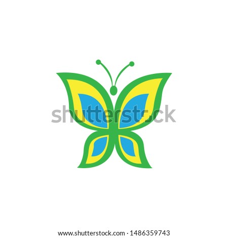 logo of a butterfly and a rainbow vector