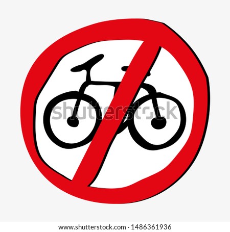No bicycle sign. Vector icon.