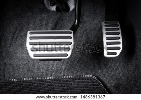 Brake and accelerator pedal of automatic transmission car Royalty-Free Stock Photo #1486381367