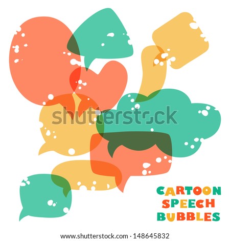 Cartoon speech bubbles. Different sizes and forms. Retro style. Vector illustration.