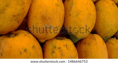 papaya closeup picture at fruit shop stock photo