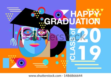 vector illustration of a graduating class of 2019. graphics elements for t-shirts, and the idea for the sign, badge or greeting card
