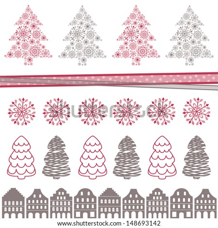 Vector Illustration of Decorative Christmas Elements