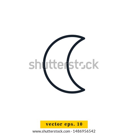 Moon Icon Vector Logo Design Template