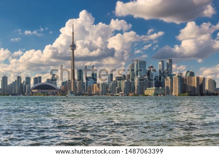 Spectacular Toronto skyline at sunny day,  Toronto, Ontario, Canada.