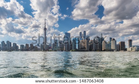 Spectacular view of Toronto city skyline at sunny day, - Toronto, Ontario, Canada.