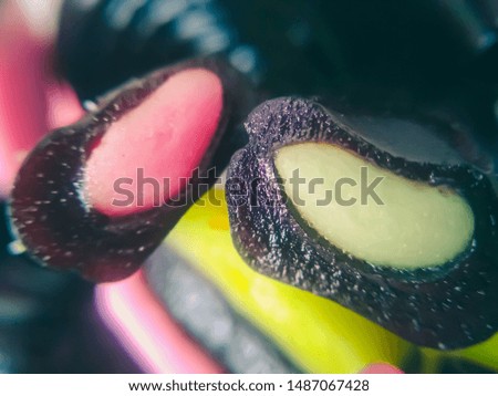 colorful licorice sweets in macro photography