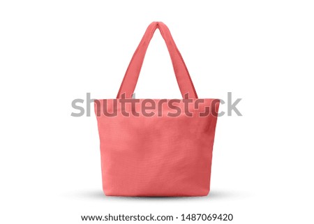 pink cloth bag isolated on white background with clipping path