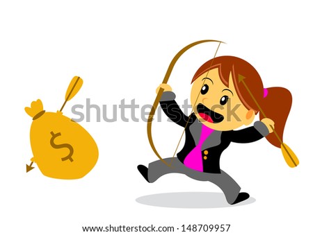 illustration of businesswoman cartoon character with her activity