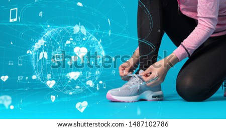 Fitness and technology concept. Sports tech.