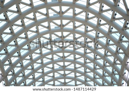 Domed metal construction in white.