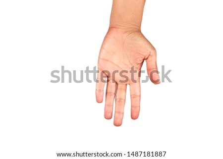 Adult girl left hand open