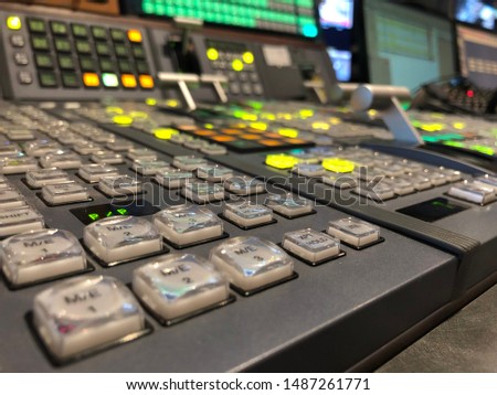Tv broadcast equipment switcher table buttons