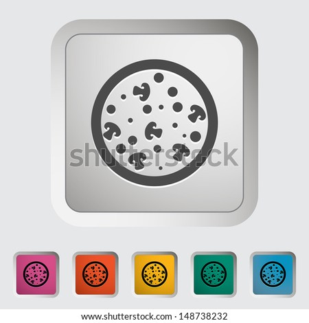 Pizza. Single icon. Vector illustration.