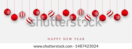 Christmas ball. Xmas ball on white background. Holiday decoration template. Vector illustration.